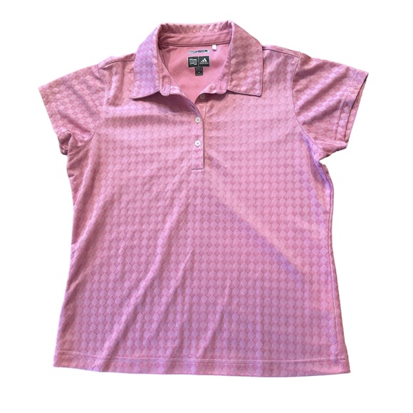 Adidas Climalite Juniors Pink Short Sleeve Quarter Button Up Size Medium - Picture 2 of 7